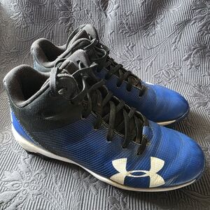 Under Armour Kids' Black and Blue Baseball Cleats